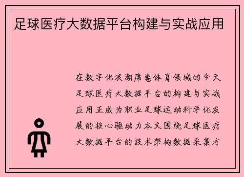 足球医疗大数据平台构建与实战应用